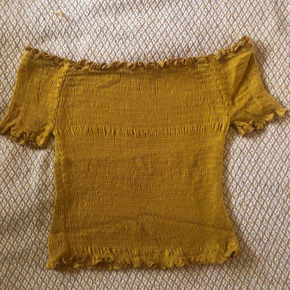 Yellow Off-The-Shoulder Crop Top
